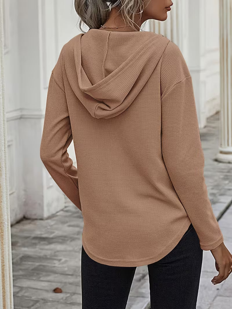 Heydi - Camisola Com Capuz  Manga Comprida e Bainha Curva