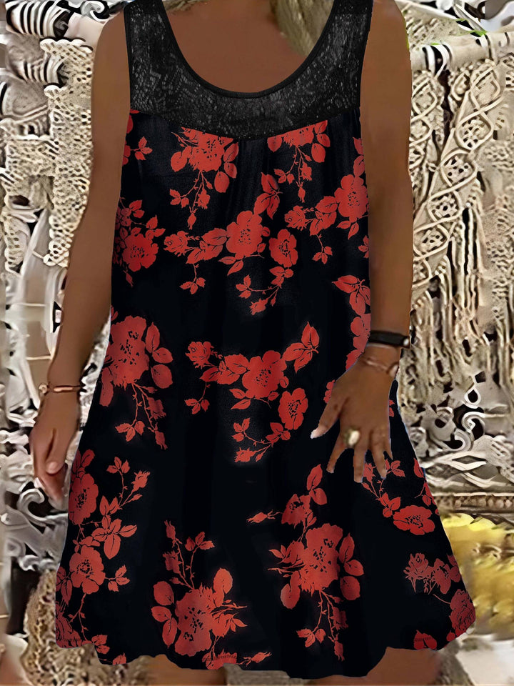 Samudri - Vestido Maxi largo Sem Mangas Com Gola Redonda