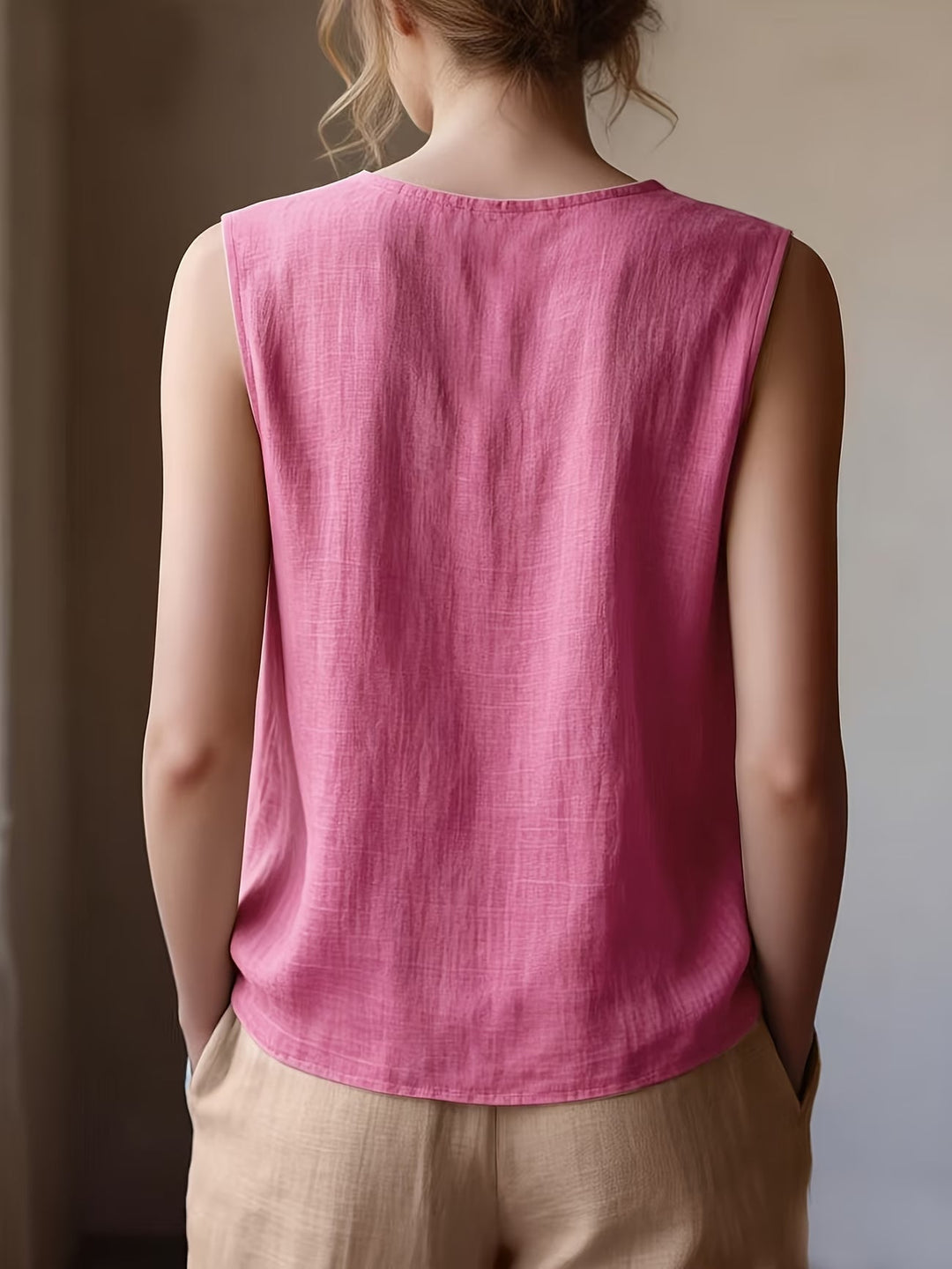 Safiya - Blusa SEM Mangas Com Decote Com Folhos