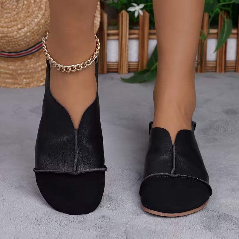 Bethan - Sapatos Rasos Flexíveis e Dobráveis Com Biqueira Quadrada