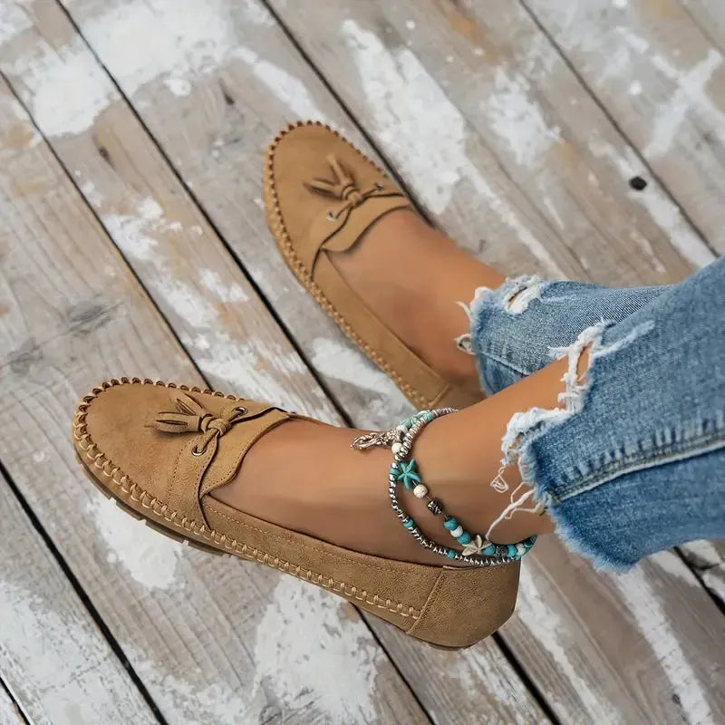 Patamon - Mocassins Confortáveis Com Laços Vintage Suaves