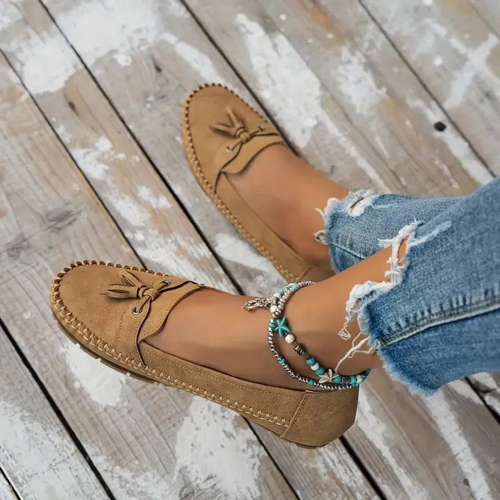 Patamon - Mocassins Confortáveis Com Laços Vintage Suaves