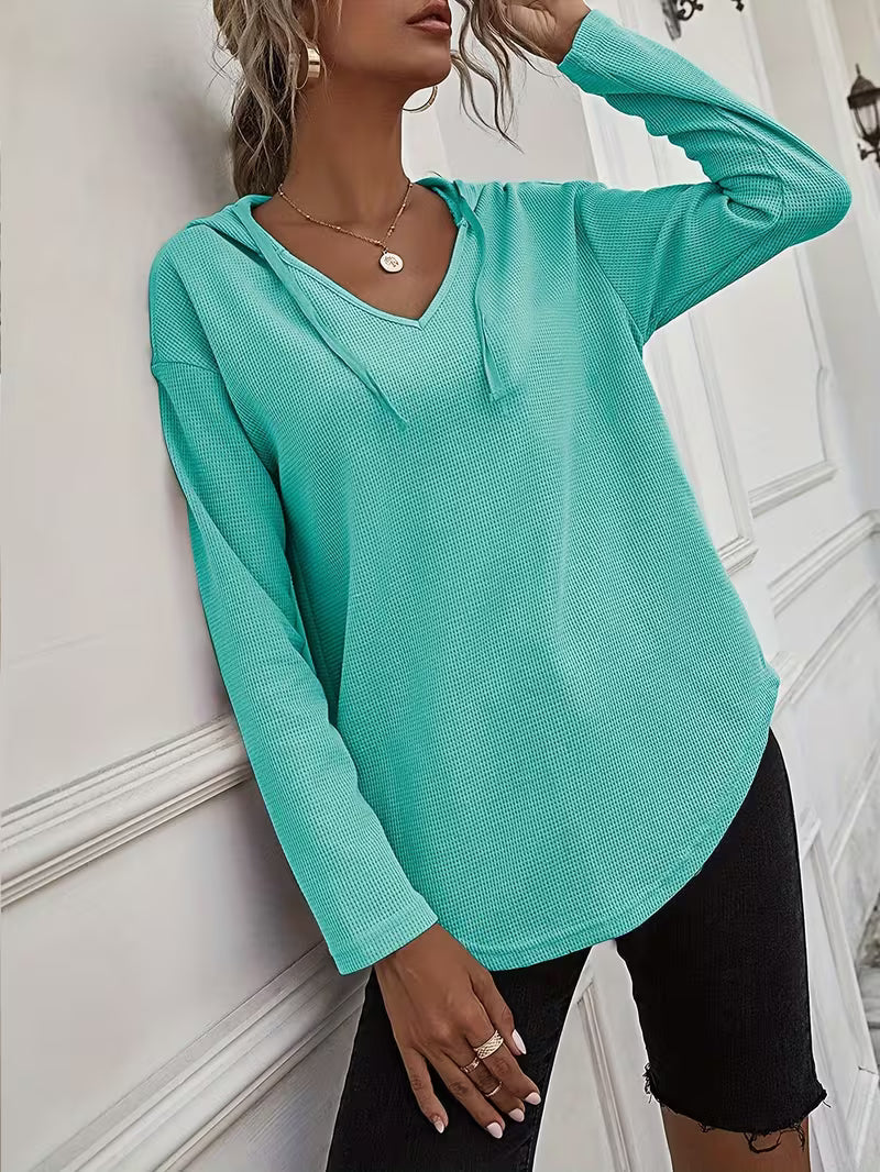 Heydi - Camisola Com Capuz  Manga Comprida e Bainha Curva