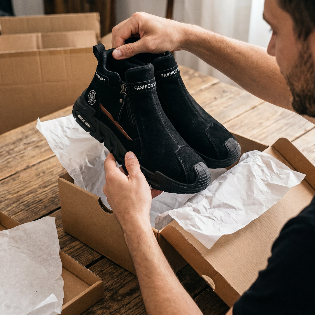 Albrecht - Botas de Cano Curto Com Fechos Laterais e Solas Grossas