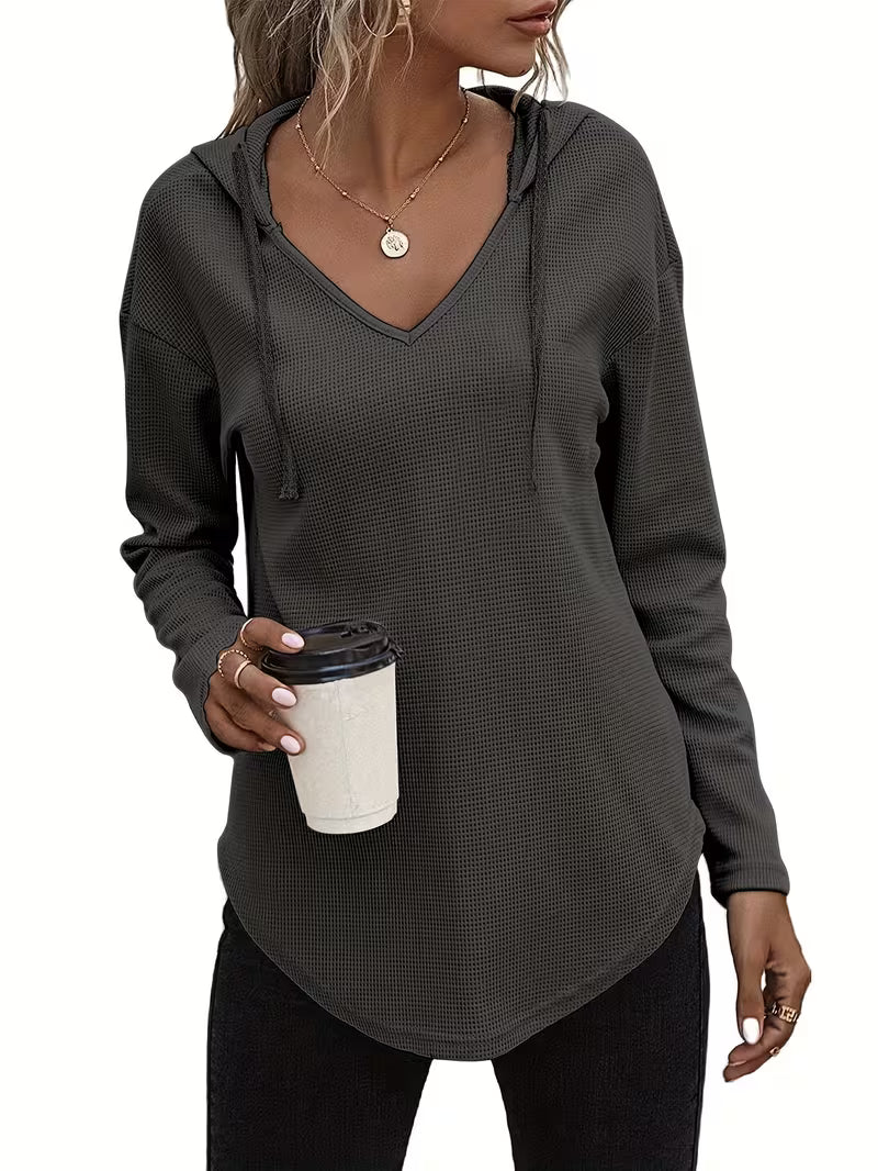 Heydi - Camisola Com Capuz  Manga Comprida e Bainha Curva