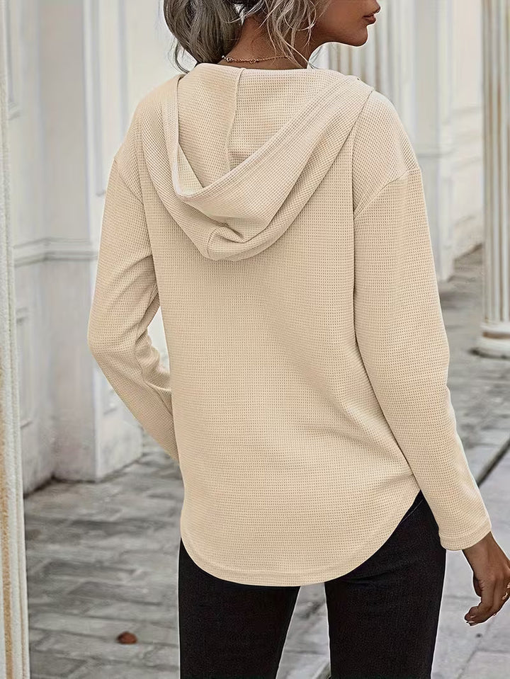 Heydi - Camisola Com Capuz  Manga Comprida e Bainha Curva