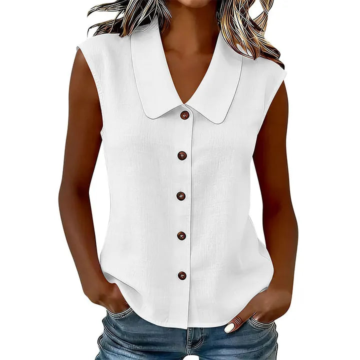 Chisato - Camisa Com Decote Em V E Botões