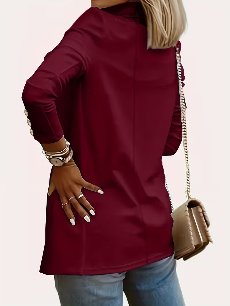 Nikia - Blazer De Manga Comprida Com Botões Decorativos