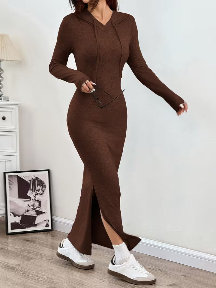 Dahye - Vestido Maxi De Manga Comprida Com Capuz