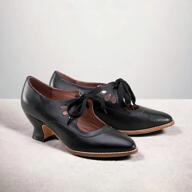 Zydrune - Sapatos de Salto Alto em Couro Vintage