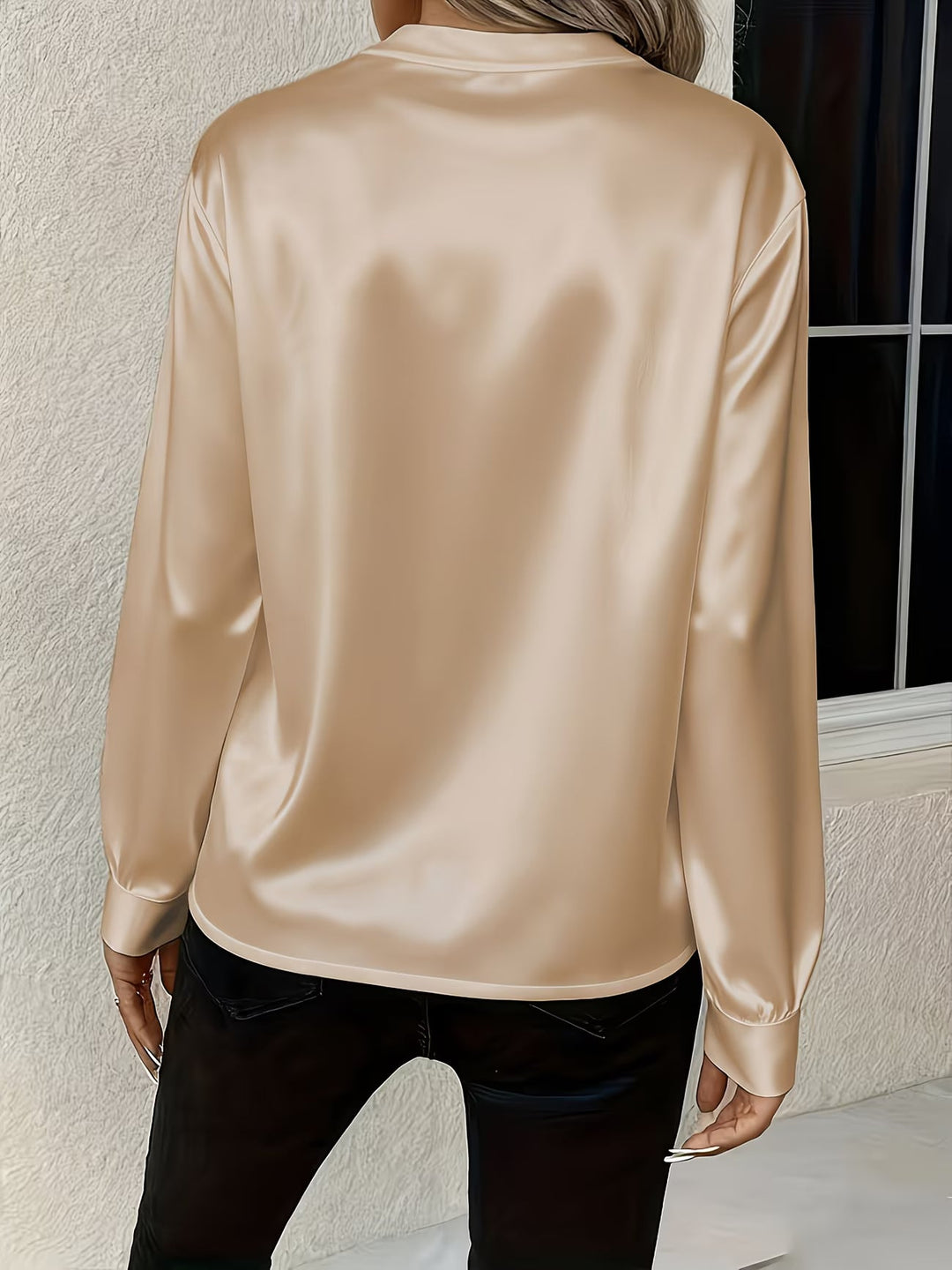 Ronika - Blusa De Manga Comprida Com Decote em V