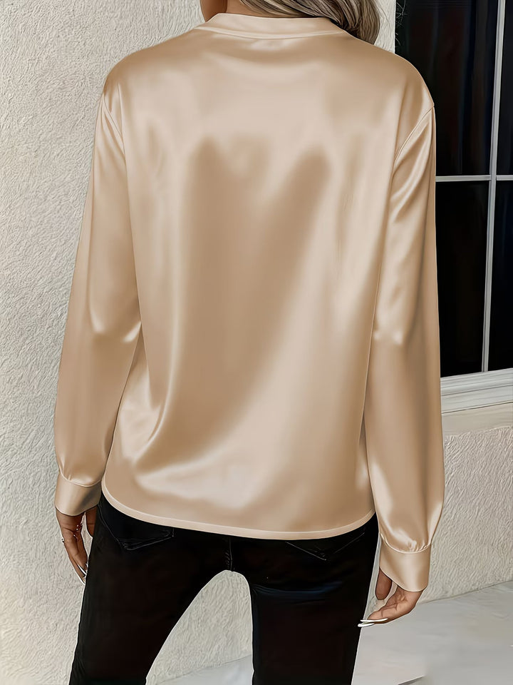 Ronika - Blusa De Manga Comprida Com Decote em V