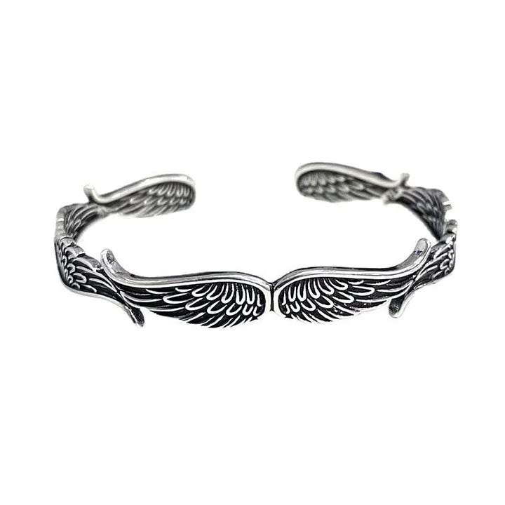 Maynard - Pulseira Vintage em Prata com Asas de Anjo