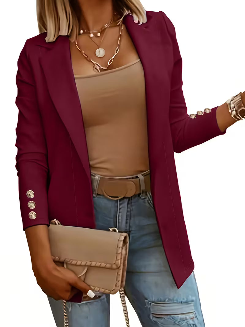 Nikia - Blazer De Manga Comprida Com Botões Decorativos