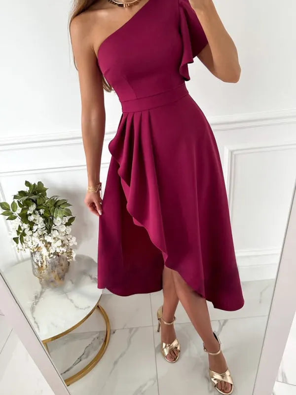 Mirina - Vestido Elegante Com Um Ombro à Mostra