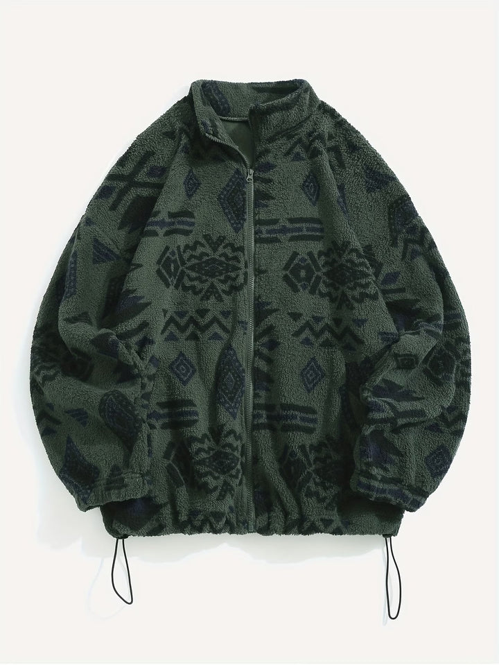 Esra - Long Sleeve Geometric Print Jacket