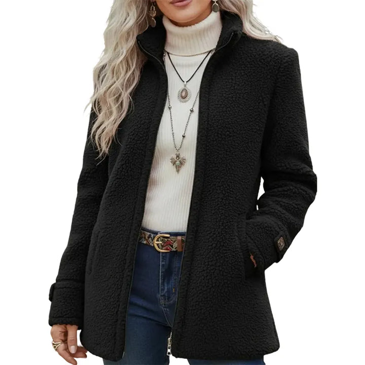 Elanne - Casaco Casual Com Gola Alta