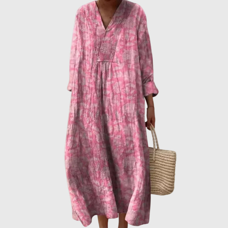 Elyana - Vestido Midi Oversized Com Decote em V