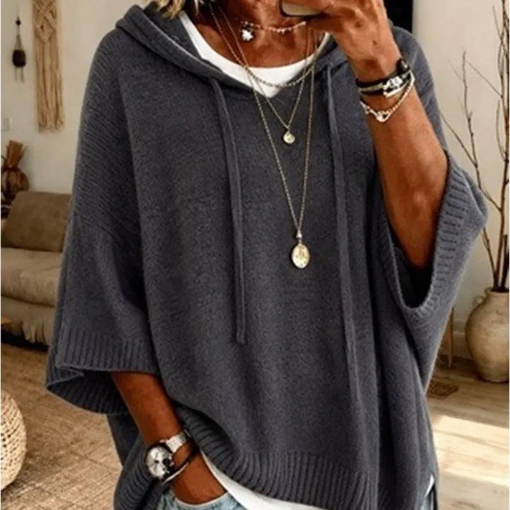Kinala - Camisola Com Capuz De Malha Oversized Com Cordão