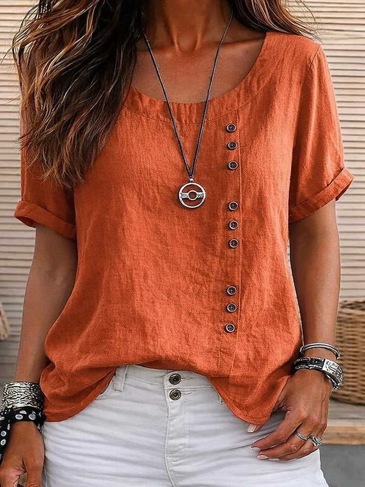 Mickale - Blusa De Algodão Com Botões