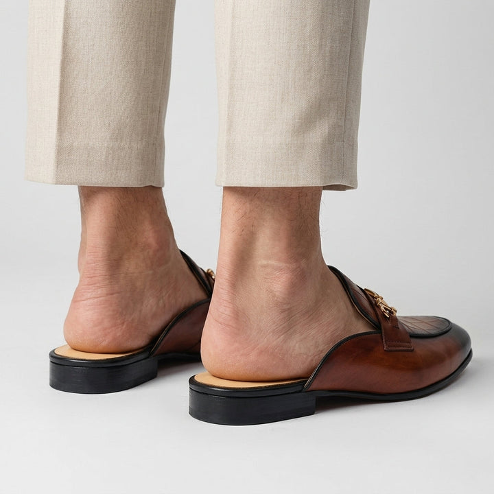 Idris - Sapatos De Couro Sem Parte Traseira