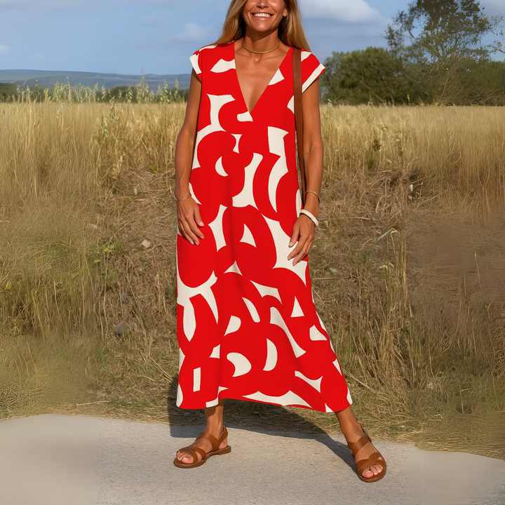 Gabby - Vestido Comprido Com Decote Em V