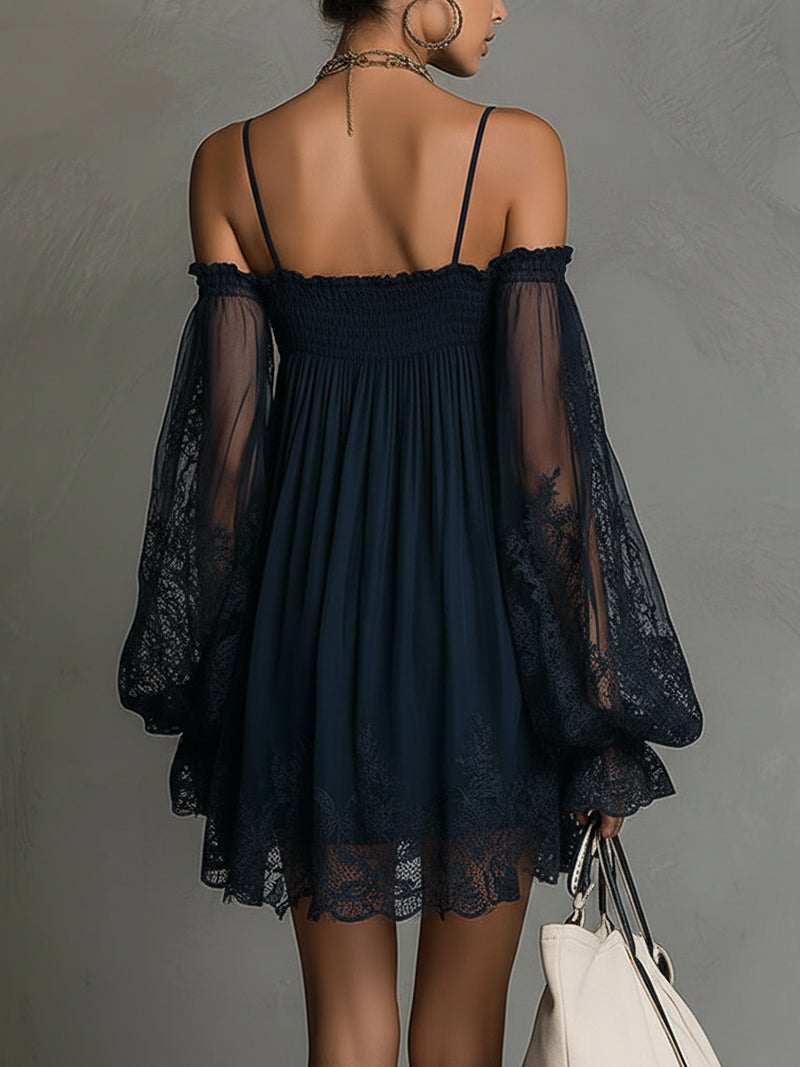 Charity - Vestido de Renda com Ombros à Vista
