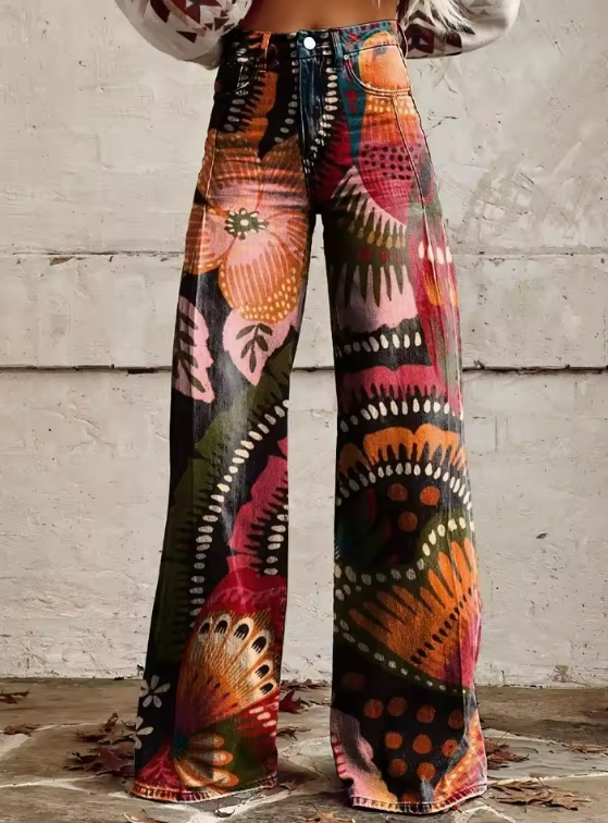 Mailin - Calças Largas Com Estampado