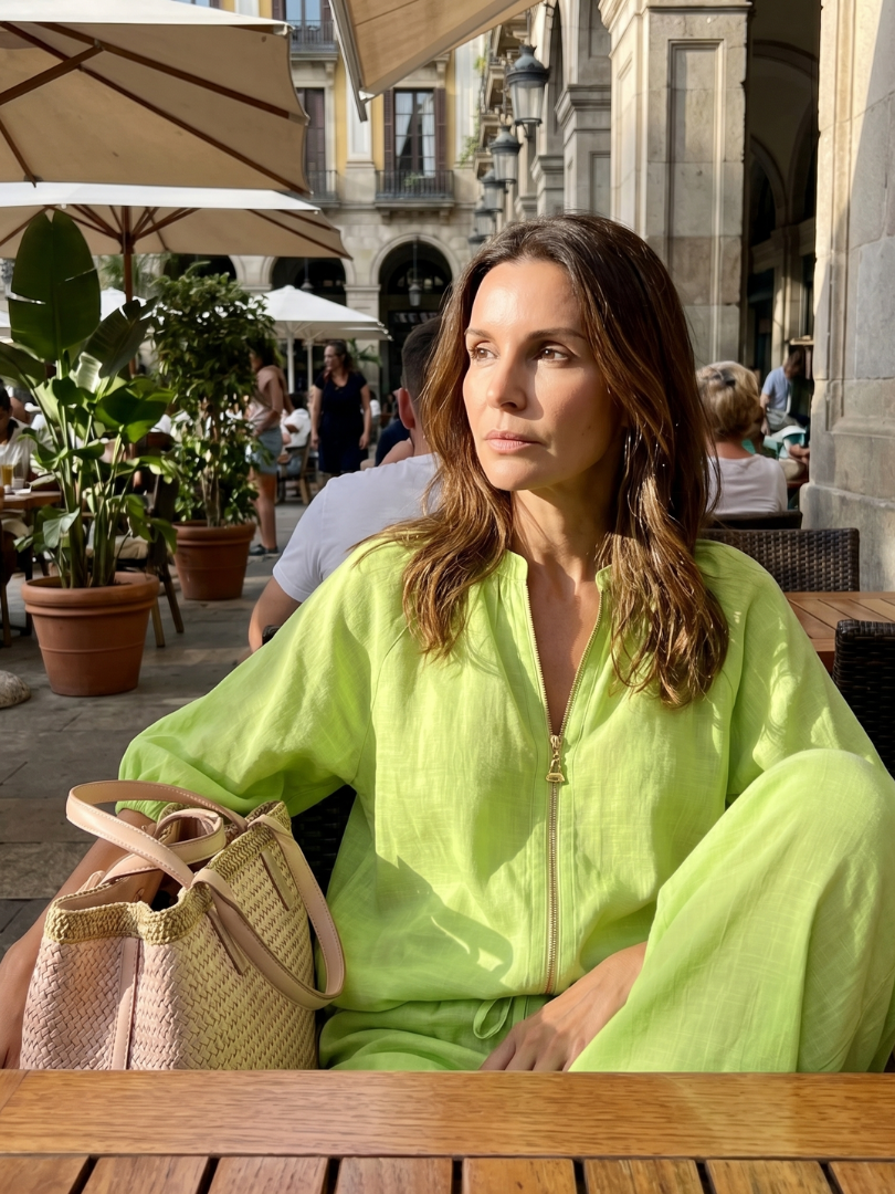 Sharina - Conjunto Composto Por Blusa Com Fecho E Calças De Perna Larga