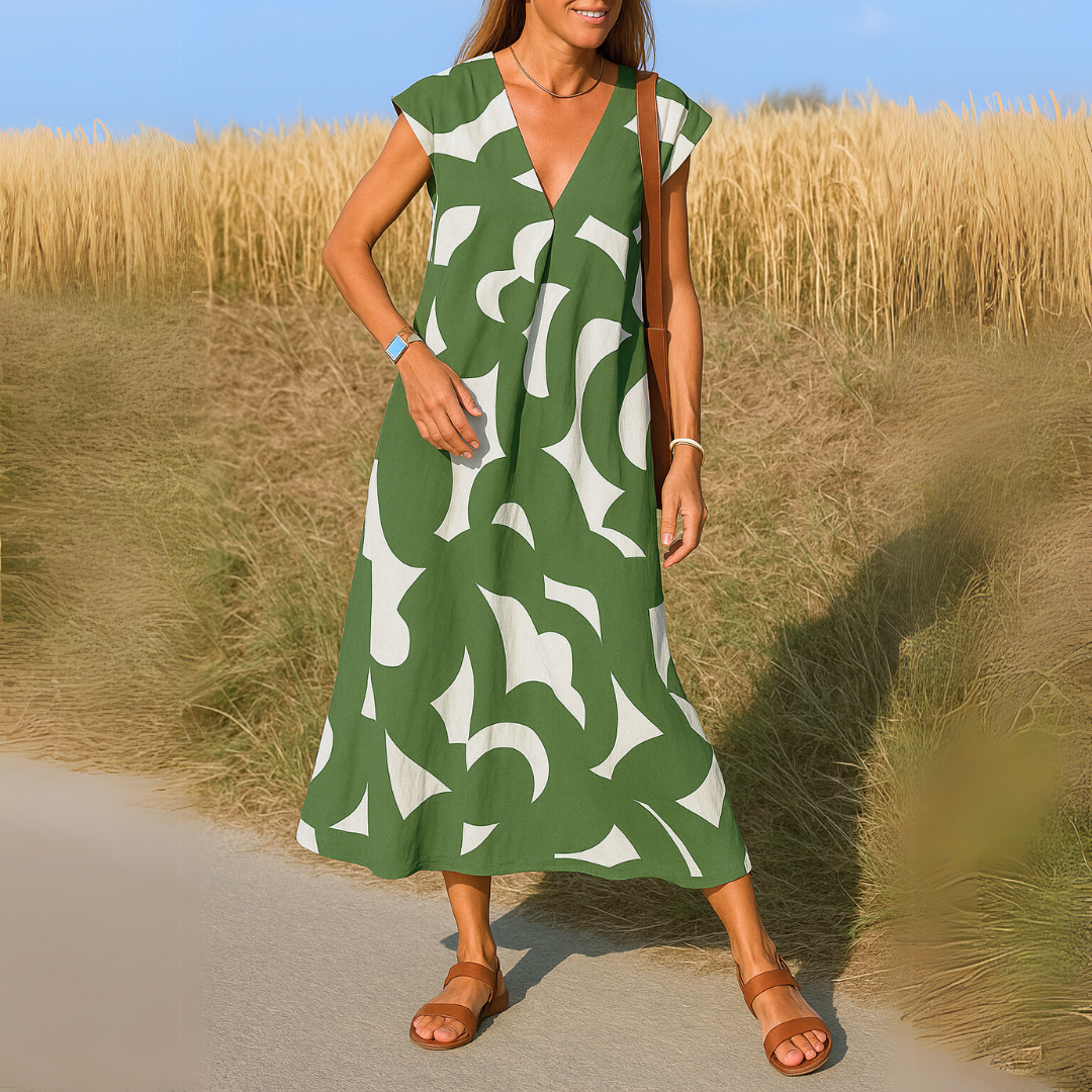 Gabby - Vestido Comprido Com Decote Em V