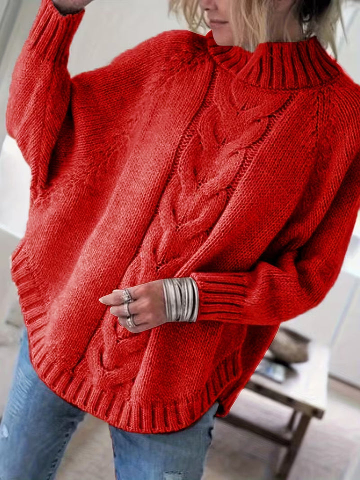 Edeltraut - Camisola de Gola Alta Com Mangas em Forma de Asa de Morcego