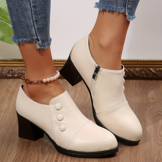 Sunchica - Sapatos De Salto Alto Confortáveis Com Fecho De Correr