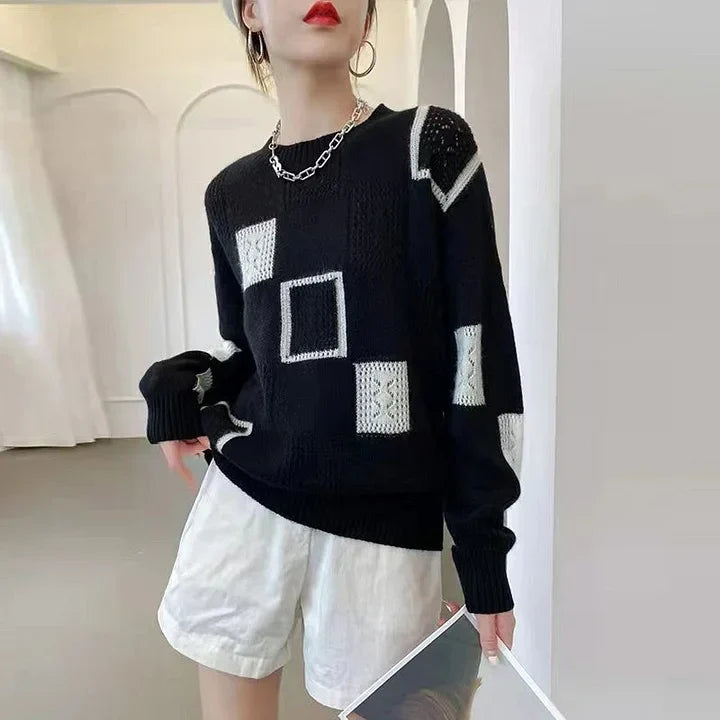 Aniska - Camisola De Malha Com Padrão Em Blocos