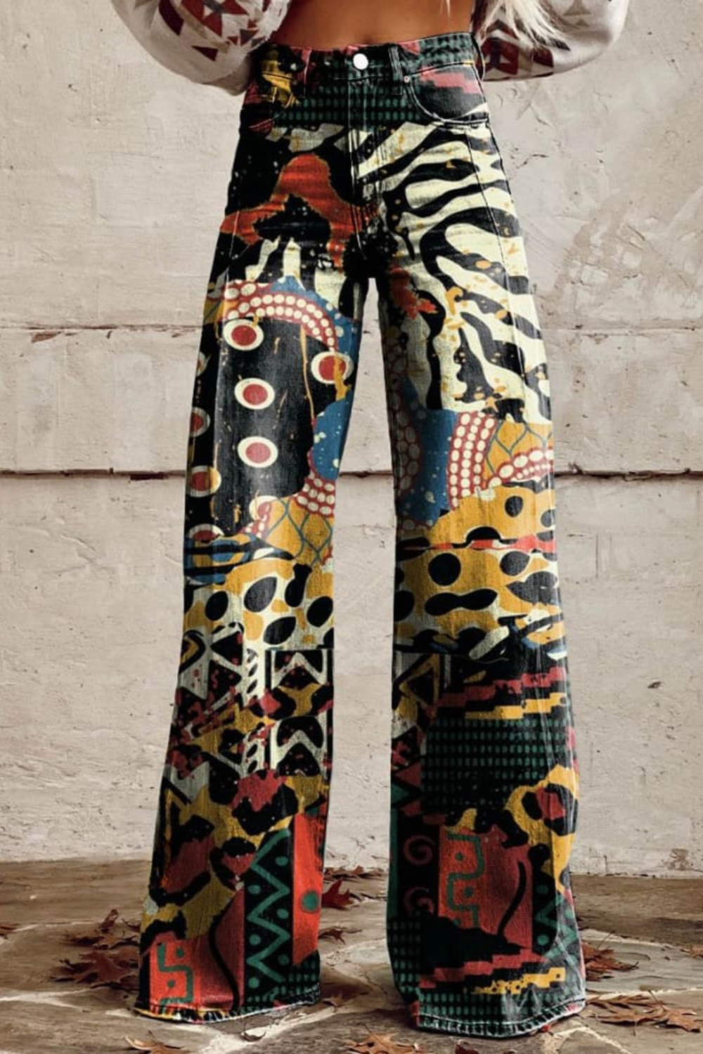 Mailin - Calças Largas Com Estampado