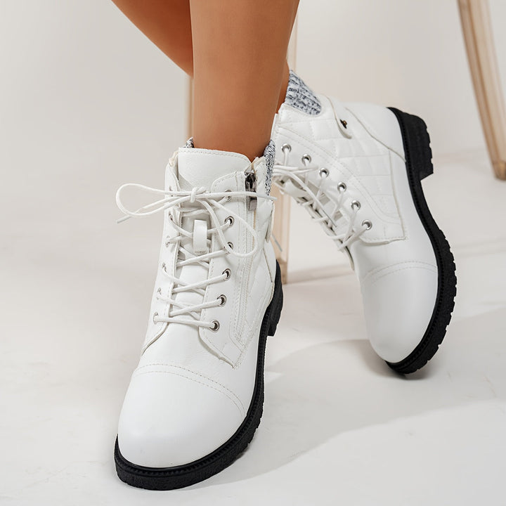 Alfrida - Botins Com Atacadores e Punhos em Malha