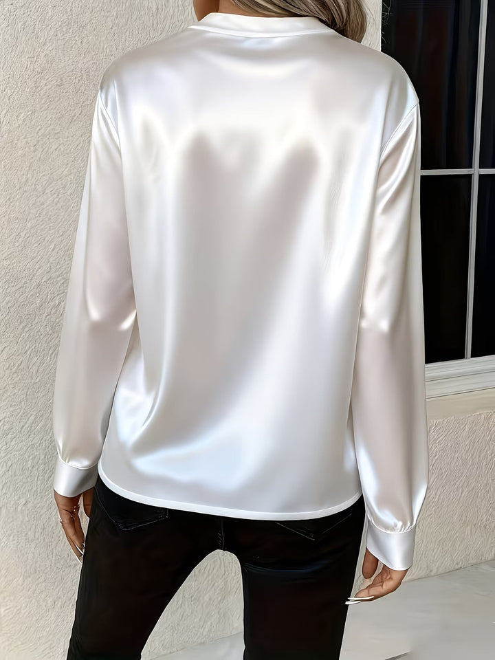 Ronika - Blusa De Manga Comprida Com Decote em V