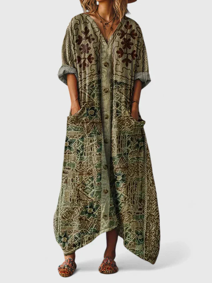Chathumi - Vestido Elegante Com Estampado
