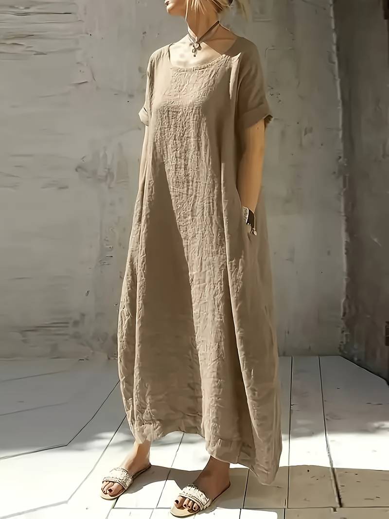 Anuradhi - Vestido Longo Casual Com Mangas Largas