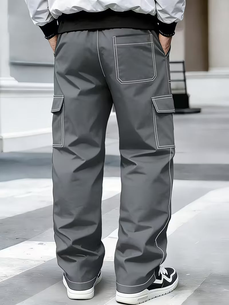 Jamein - Calças Cargo Com Costuras Contrastantes