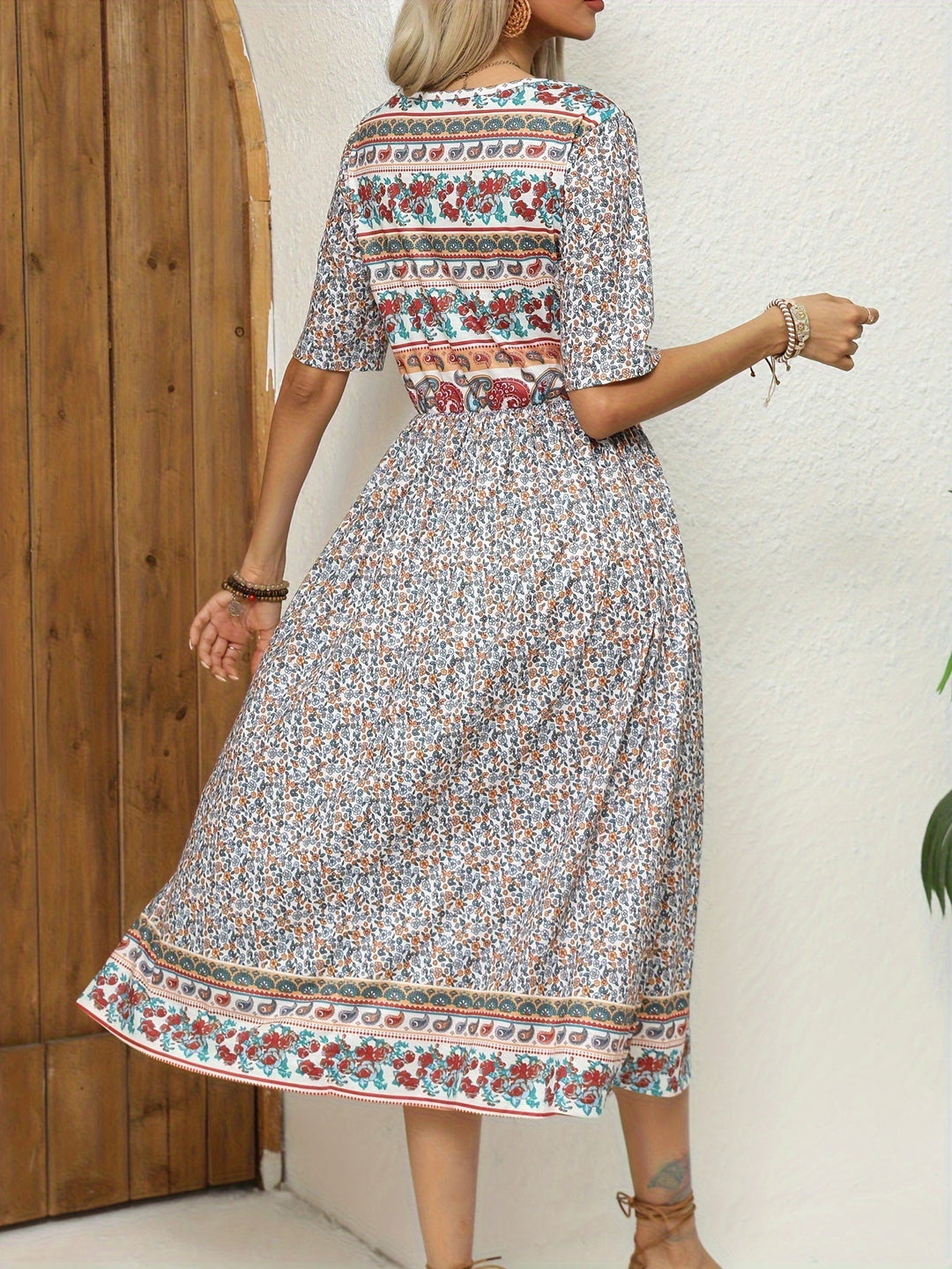 Jeeni - Vestido de Manga Curta Com Estampado Floral