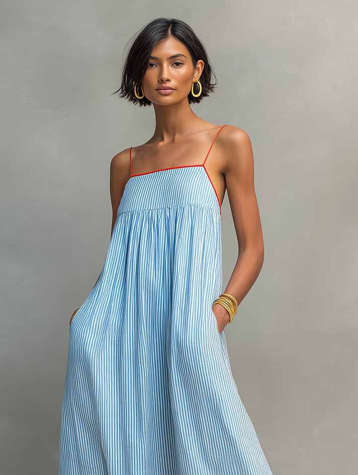 Aliyeva - Vestido Maxi às Riscas