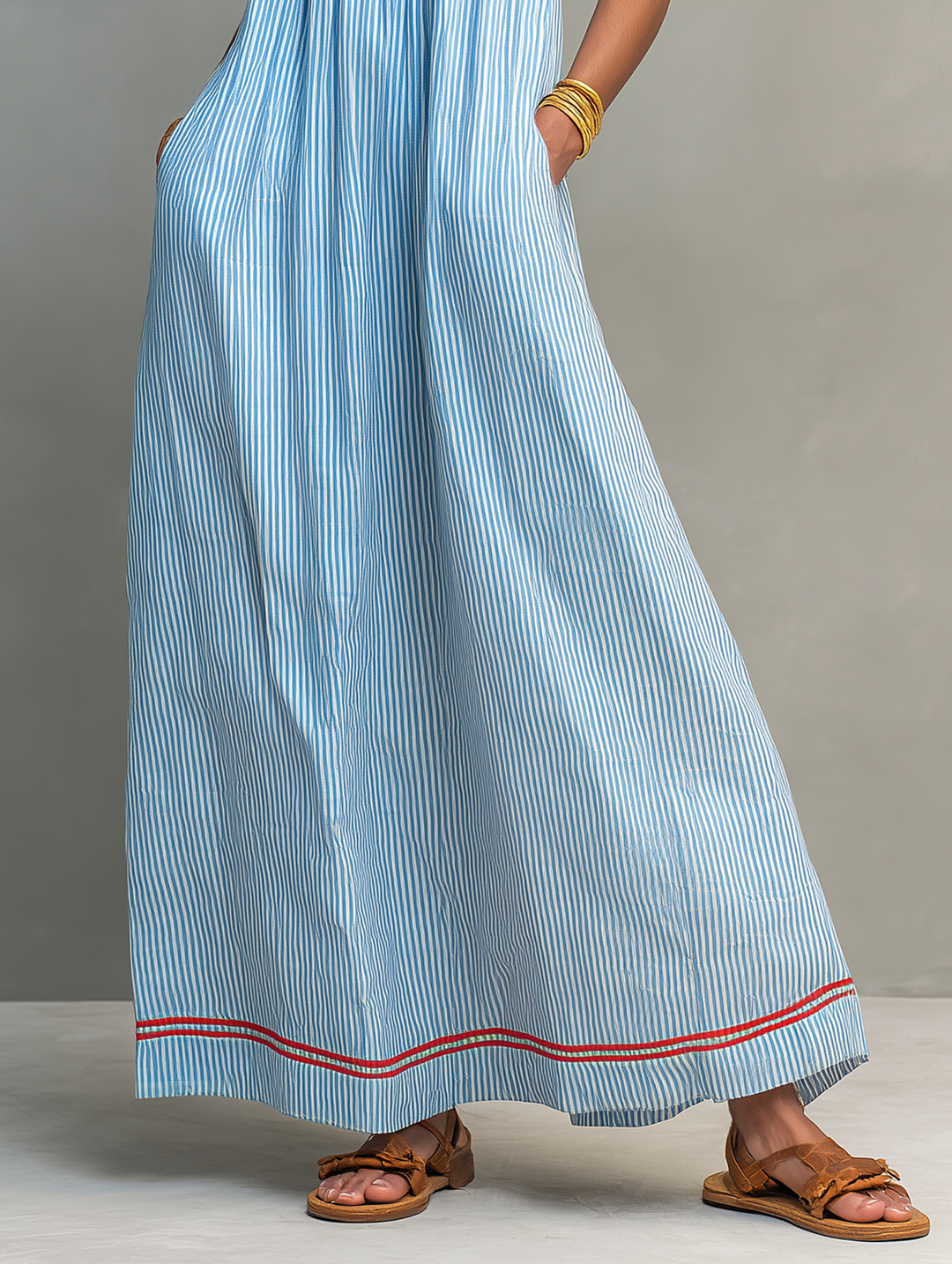 Aliyeva - Vestido Maxi às Riscas