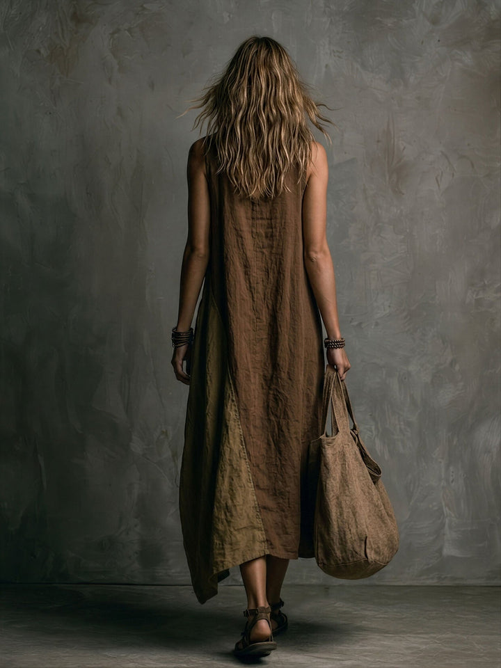 Tylissa - Vestido Longo Assimétrico Em Patchwork