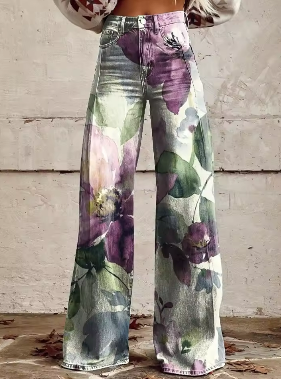 Mailin - Calças Largas Com Estampado