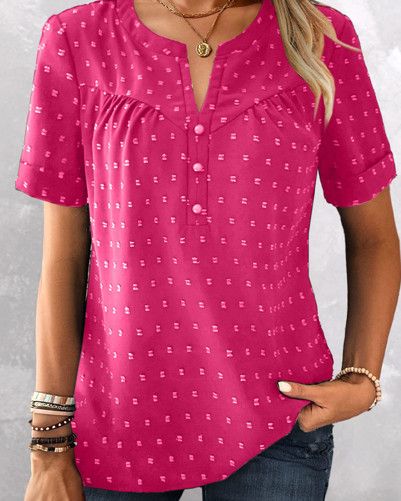 Seela - Blusa De Manga Curta Com Decote Em V