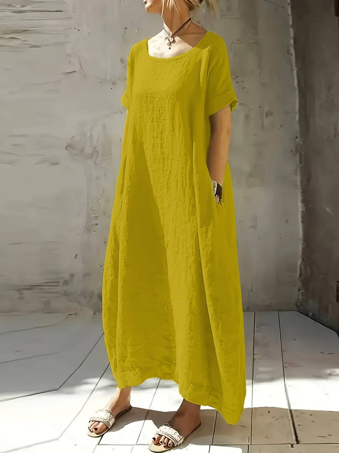 Anuradhi - Vestido Longo Casual Com Mangas Largas