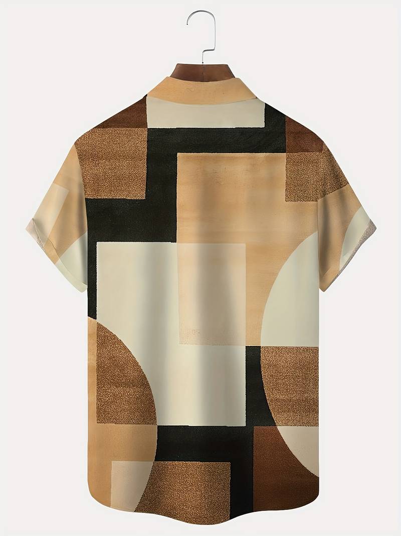Boucher - Camisa De Manga Curta Com Estampado Geométrico Vintage E Botões