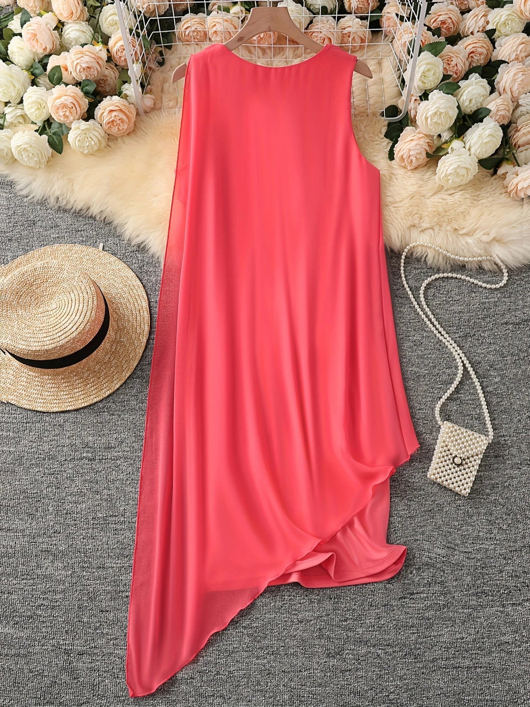 Maren - Vestido Midi Elegante Sem Mangas