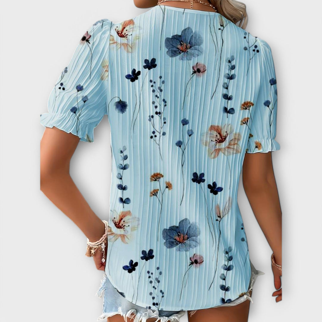 Bruni - Blusa Elegante De Manga Curta Com Estampado