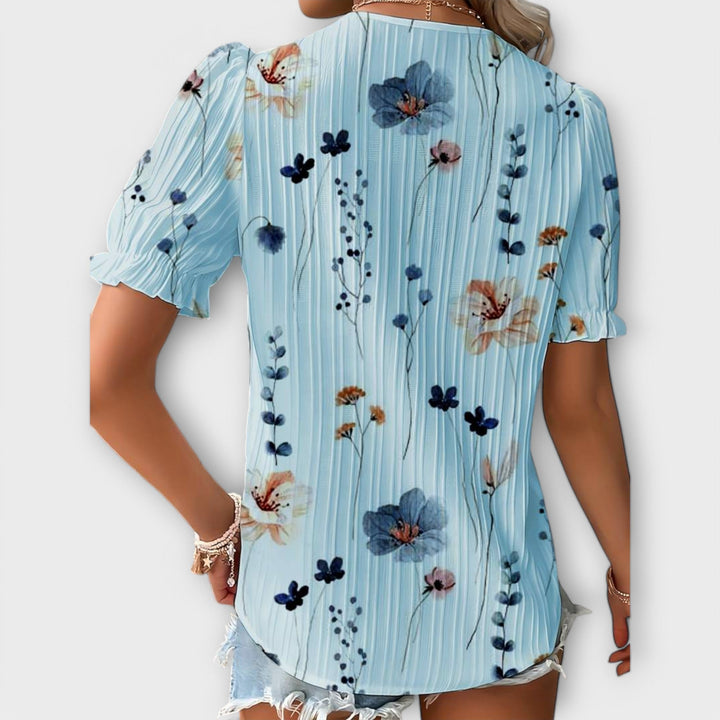 Bruni - Blusa Elegante De Manga Curta Com Estampado